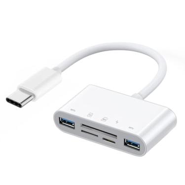 Imagem de xiwai Tipo C USB 2.0 USB-C para TF Micro SD SDXC Dual USB3.0 fêmea leitor de cartão PD 27W adaptador para laptop, tablet, telefone