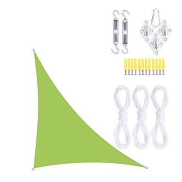 Imagem de TBATM Grande Jardim Sombra Vela Impermeável 5x5x7.1m Toldos,Triângulo Sol Sombra Vela 95% Uv Bloco,Triângulo Sol Toldo com Kit de Fixação,Vela Parasol para Pátio Varanda Piscina Bbq,Green