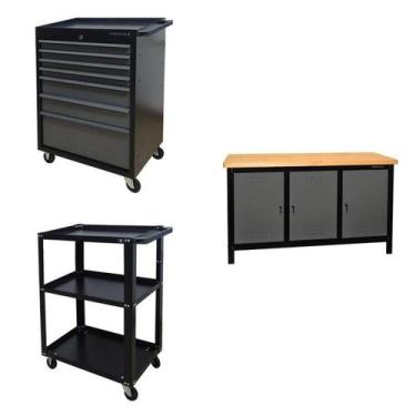 Imagem de Conjunto 2 Carros Profissional 7 Gavetas 1 Bancada Profissional de 150