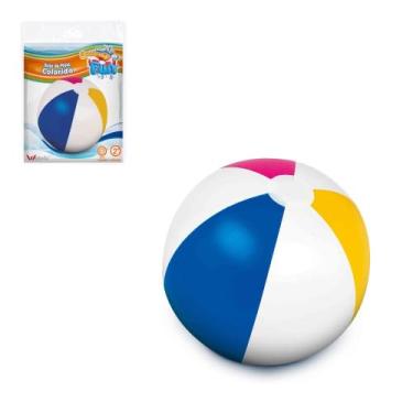 Imagem de Bola Inflável Gigante Colorida Festa Piscina Praia 40cm Vôlei Kiko Pool Party Verão Bola Grande Infantil