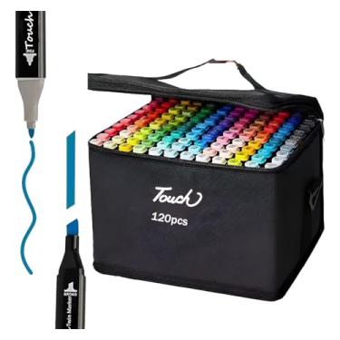 Imagem de Canetas Touch 120 Cores Para Pintura Bob Good Pontas Duplas