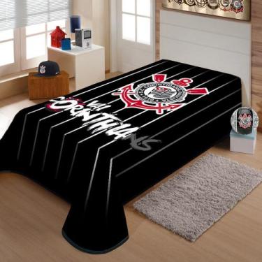 Imagem de Cobertor Raschel Solteiro Corinthians Jolitex Ternille - IND E COM JOL