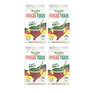 Imagem de 4 Erva Mate Chimarrão PONCHE VERDE NATIVA VÁCUO 1 Kg - Rei Verde