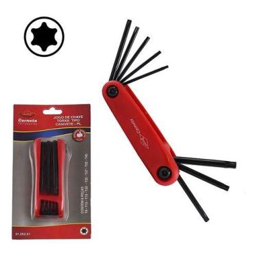 Imagem de Jogo Chave Torx T9 A T40 Sem Furo Guia Tipo Canivete Corneta