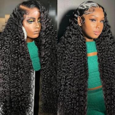 Imagem de SNJON Peruca Lace Front Ondulada Profunda De 26" Com Cabelo Humano, Densidade 200%, 13X6 Hd Frontal Para Mulheres, Sem Cola, Totalmente Cacheada, Pré-Selecionada Linha Capilar Natural Bebê