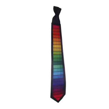 Imagem de Cffuvros Sound ativado LED LIGHT UP TIE, brilho na gravata escura de novide para homens, mulheres, para festas raves, DJs, bares, carnavais, Eventos noturnos Modelo GX TA 04