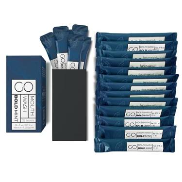 Imagem de Enxaguante bucal BOLD Mint GO tamanho viagem BOLD Mint – Enxaguante bucal individual para hálito fresco – Design de pacote inteligente para reduzir o desperdício de garrafas de viagem - Enxaguante