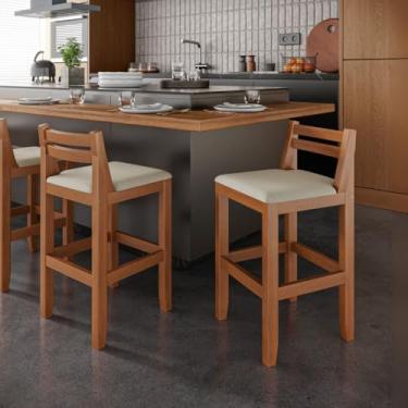 Imagem de Banqueta Ibiza Kit 2 Un Ilha Rustica Madeira Bistro Media