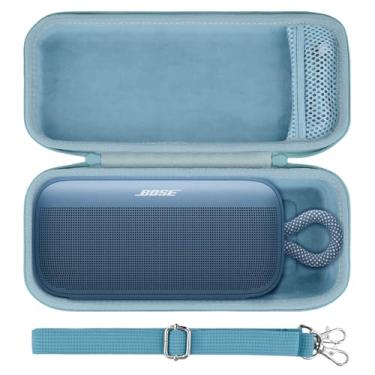 Imagem de Capa protetora rígida para alto-falante portátil Bose SoundLink Plus, estojo de viagem portátil com alça de ombro (capa azul para crepúsculo) - co2CREA