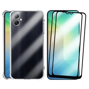 Imagem de Kit Capa Capinha Anti-Impacto Premium Transparente + 2 Películas de Vidro 3D para Samsung Galaxy A06