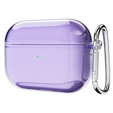 Imagem de Svanove Capa Transparente De Plástico Rígido Para Airpods Pro, Simples E Fofa, 1ª Geração, Com Chaveiro, Acessórios Estética Y2K, Tendência, Feminina Feminina, Roxo Lavanda