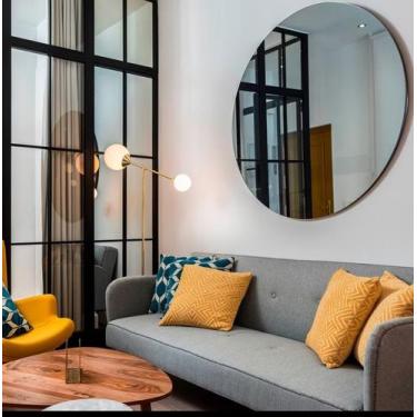 Imagem de Espelho Redondo Decorativo Sem Moldura 30cm por 30cm. ideal Para Corre