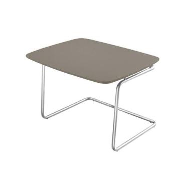Imagem de Mesa de Centro Kairos Base Cromada 54x43cm LarFlex, Concreto