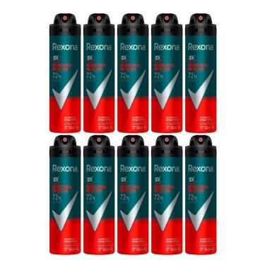 Imagem de Kit 10 Desodorante Rexona Antibacterial Protection Men Aerosol Antitranspirante 72h 150ml