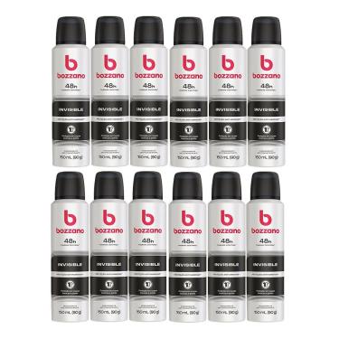 Imagem de Kit 12 Desodorante Bozzano Invisible Aerosol Antitranspirante 48h com 150ml