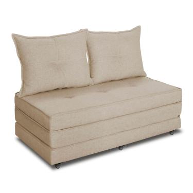 Imagem de Pufe Cama Dobrável Casal 130 Com 02 Almofadas Premium