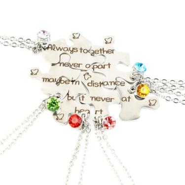 Imagem de Ximerinf Colar BFF para colar de irmã de aço inoxidável com quebra-cabeça de amizade 5/6, Large, Aço inoxidável, Sem Pedra Preciosa