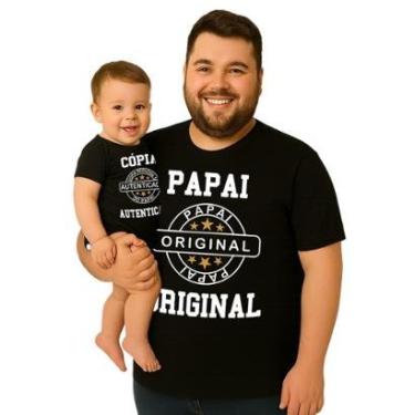 Imagem de Camiseta Adulta Masculina e Body de Bebê Papai Tamanho Especial Plus Size-Masculino