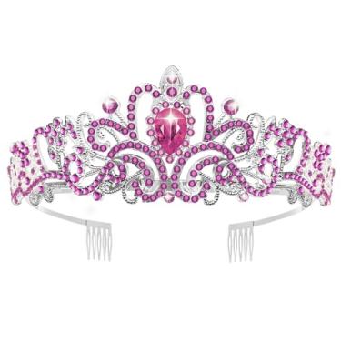 Imagem de Dayouwang Tiara de cristal coroa tiara princesa elegante coroa com pentes para mulheres, meninas, casamento, formatura, festa de aniversário