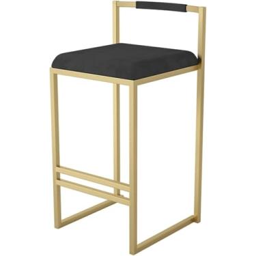 Imagem de Cadeiras De Bar Para Café Da Manhã Banquetas De Bar De Altura De Balcão Banquetas Altas Com Encosto Cadeiras De Bar Banquetas Com Assento De Veludo Para Bistrô Jantar Il, Gold