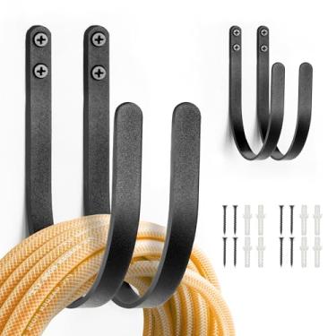 Imagem de JUNSHUO Suporte De Mangueira Para Parede - Metal Resistente Jardim, Áreas Externas, À Prova Ferrugem, Pendurar Água (4 Peças)