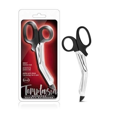 Imagem de Blush Novelties Tesoura De Segurança Curvada Temptasia Bdsm Aço Inoxidável 6,5" - Cirúrgica Primeiros Socorros Para Traumas, Corta Fitas E Cordas Bondage