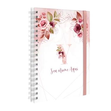 Imagem de Agenda Planner Semanal Plus 2026 Personalizada Monograma Floral Letra Y (Branco E Rosa)
