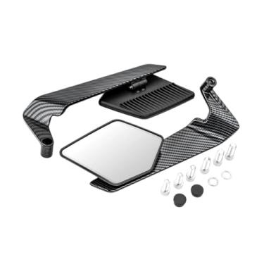 Imagem de Dynwave Espelhos retrovisores genéricos para motocicletas, espelho lateral universal com parafusos M8 e M10, Preto Cinza