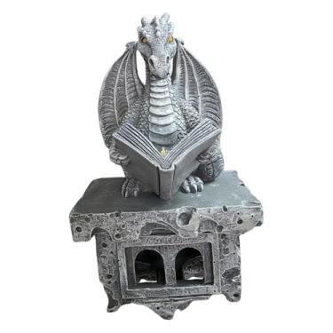 Imagem de Ｂｅｓｇａ Estátua de dragão solar, luminária de parede para áreas externas, ornamento decorativo para pátio, jardim e quintal