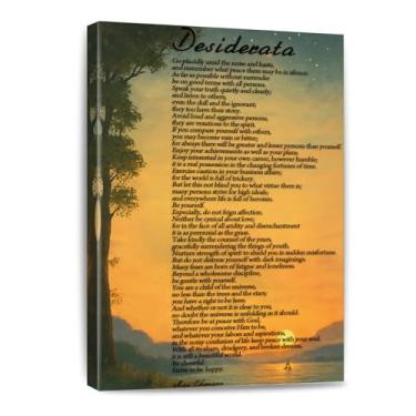 Imagem de Poema Desiderata emoldurado pôster inspirador impressões arte de parede vintage moderno citações encorajadoras pôster e pronto para pendurar escritório em casa, sala de estar ou espaço pessoal