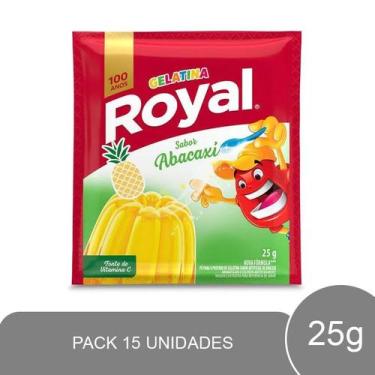 Imagem de Pack com 15 Envelopes de Gelatina em Pó Royal Abacaxi 25g - Mondelez