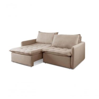 Imagem de Sofá Retrátil Cama Califórnia Para Sala 220 Cm Cor:linho Bege 103