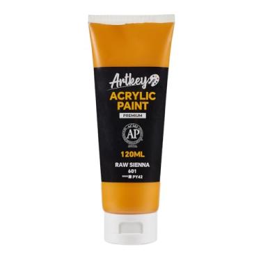 Imagem de Artkey Tinta acrílica - Tubos de Siena crua (120 ml/115.1 g), pigmentos ricos e vibrantes, tintas acrílicas para artistas profissionais - Materiais de arte para tela, madeira, rocha, argila, tecido