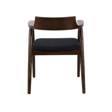 Imagem de Cadeira De Jantar Restaurante Eventos Crosshatch Hiroshima Madeira Com Assento Estofado Conforto E Design Moderno Preto