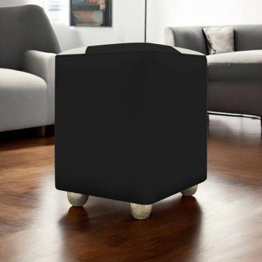Imagem de Puff Decorativo Quadrado Penteadeira Urban - Preto-Bege Corino