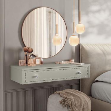 Imagem de Penteadeira Suspensa Para Quarto 1 Gaveta Off White Ac