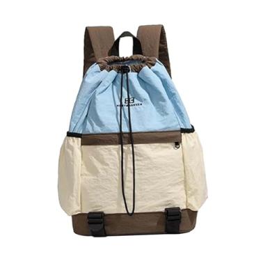 Imagem de Deevoka Mochila de tênis versátil com cordão elegante, feminina e masculina, bolsa de tênis leve e portátil para esportes, viagens academia, Azul