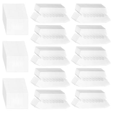 Imagem de FINGERINSPIRE 120 peças de aba de pasta de arquivo suspensa, 77 x 31 mm/3 x 1,2 polegadas, abas de plástico inseríveis de PVC transparente, abas de pasta suspensa com inserções de papel branco em