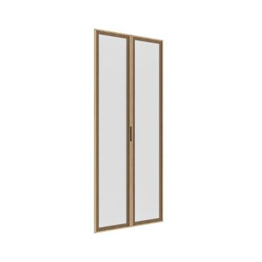 Imagem de Kit 2 Portas Reflecta Para Guarda-roupa de Canto Reto Modular 95cm Jade Cabecasa Madeiramadeira Avelã