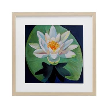 Imagem de Stupell Industries Impressão emoldurada de bétula de lótus e lírio elegante design sob vidro por Violeta Vollmer, 40,6 x 40,6 cm