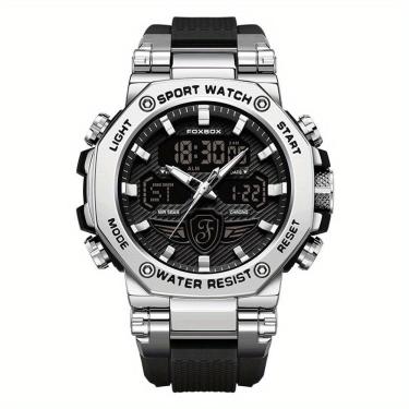 Imagem de Relógio Masculino Display Luminoso Multifuncional Esportivo Pulseira De Silicone Preto...