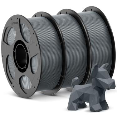 Imagem de ANYCUBIC Pacote PLA de filamento de impressora 3D, filamento PLA precisão dimensional de 1,75 mm +/- 0,02 mm, carretel reutilizável de 1 kg, cinza 3 kg