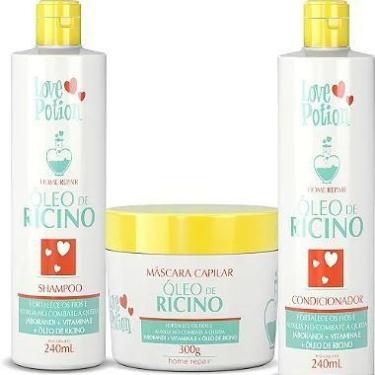 Imagem de Kit rícino - shampoo + máscara 300g + condicionador  - love potion