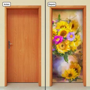Imagem de Adesivo Decorativo de Porta - Pintura - Flores - 1011cnpt - Allodi