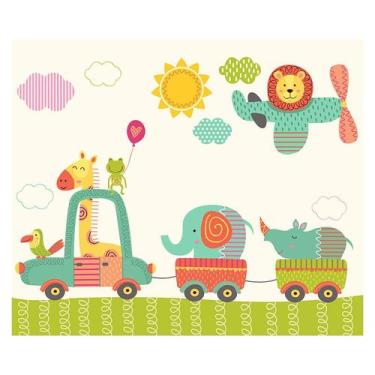 Imagem de Papel de Parede Adesivo Infantil Safari Animais Bebe Quarto - 519pcm -