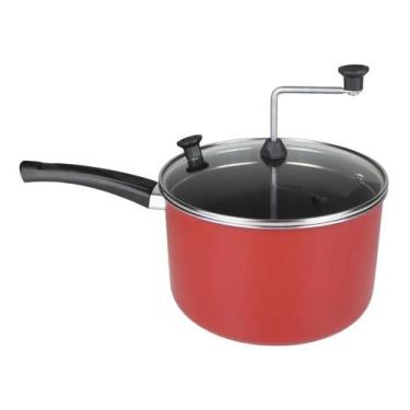 Imagem de Pipoqueira Com Tampa de Vidro Antiaderente Vermelho  - Dona Chefa