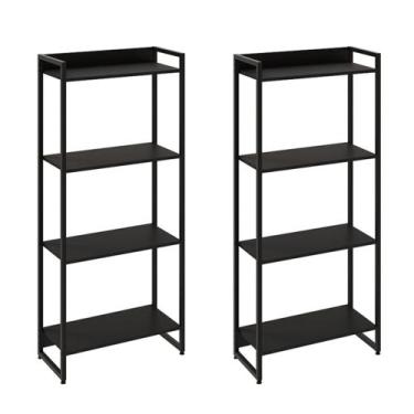 Imagem de Kit 2 Estantes Multiuso Escritório Industrial 4 Prateleiras Areta 145x