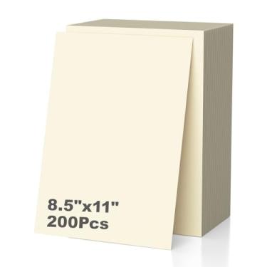 Imagem de 200 folhas de cartolina 21 x 28, papel para impressora de cartão creme de cobertura pesada 8,5 x 11, papel marfim de 190 g/m² para convites de casamento, artigos de papelaria elegantes, álbuns de