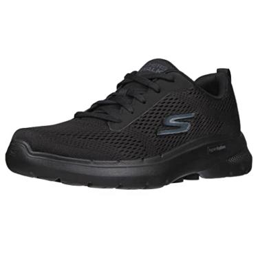Imagem de Skechers Tênis masculino Gowalk 6 para treino atlético de caminhada com espuma resfriada a ar, Preto 3, 12