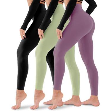 Imagem de Leggings Laite Hebe, pacote com 3, para controle de barriga de cintura